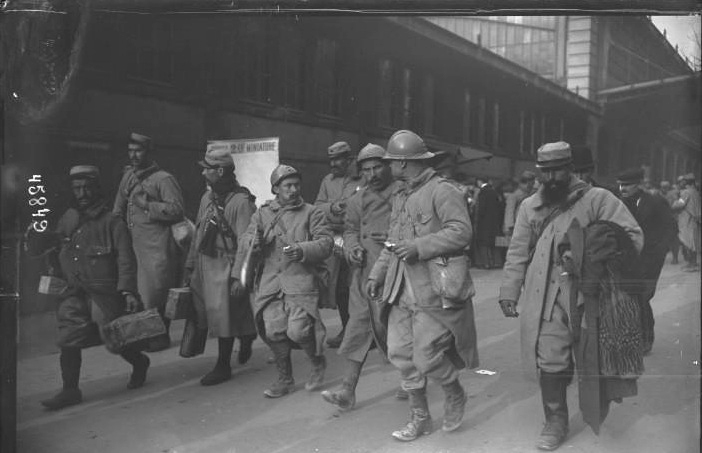 Soldiers on furlough in Paris.