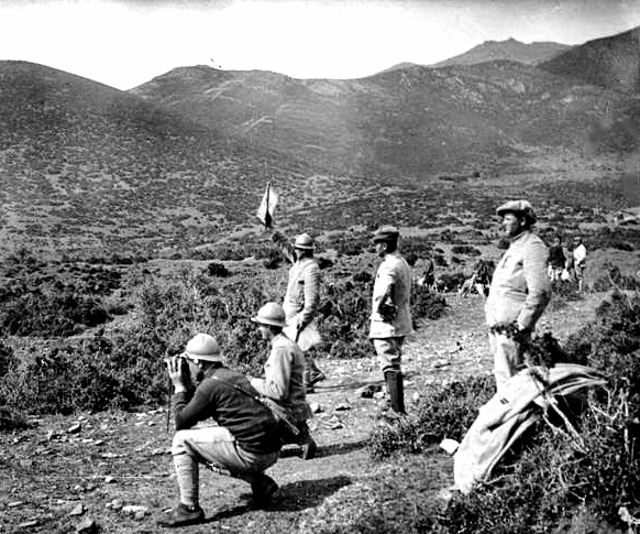 French signalers using fanions in the Eastern theater.