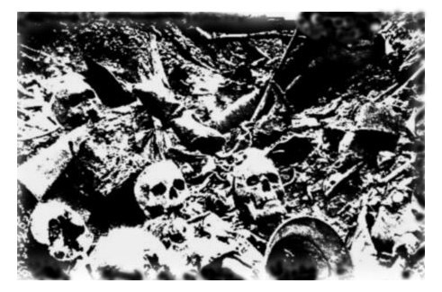 The skeletal remains of soldiers, their identities forever unknown, Verdun.