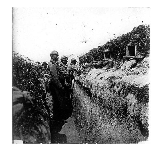 A first line trench at Auberives, (Champagne). The 151st RI would fight at Auberive in the fall 1915 Champagne offensive.