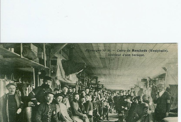 French POWs in their barracks at Camp Meschede, in Westphalie, Germany, 1914.