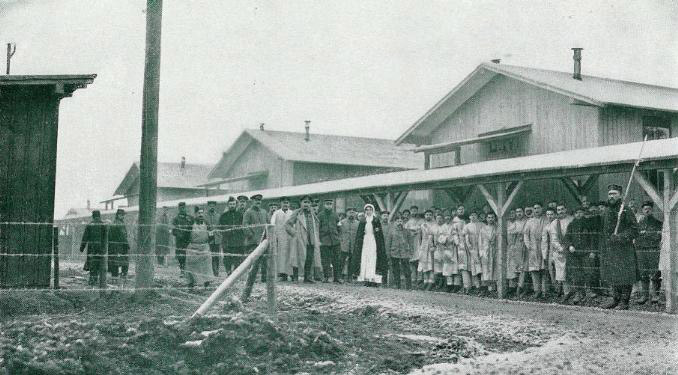French POWs in their barracks at Camp Wetzlarmedecinsfranc, Germany, 1914.