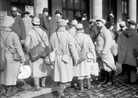 Soldiers on furlough in Paris, at the Gare de l'Est.