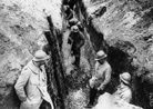 A group of telephonists laying out telephone wire.