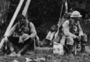 A group of soldiers recuperating after carrying out an attack in Champagne.