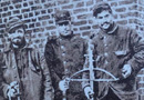 The improvised crossbows carried by these men show the desperate yet respurceful nature of the French at the start of trench warfare, ca. late 1914.