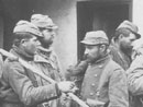 A group of mess-men prepare to bring the food to their men, 1914.