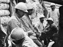 Soldiers at rest in a communication trench in Vidalet Wood, Marquises Farm sector, 4 June 1916.