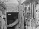 Signal rockets beside a fortified observation post.