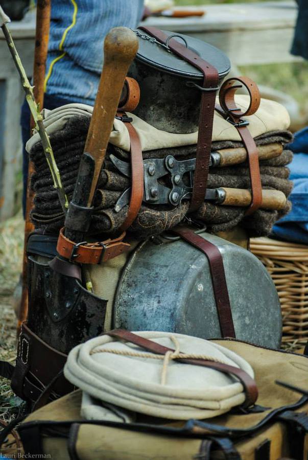 Sdt. Nicolas' assembled pack. Old Bethpage Restoration Village, NY, November 2013.