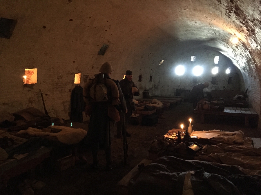 Subterranean barracks hall at Fort Mifflin.