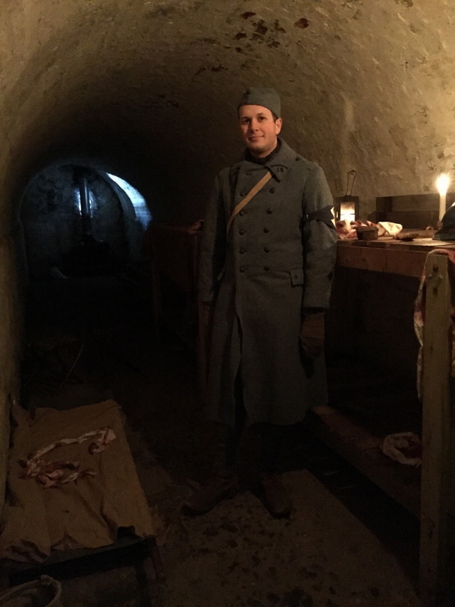 Sdt. Cardet of the 18e RI in the poste de secour, Fort Mifflin, March 2015.