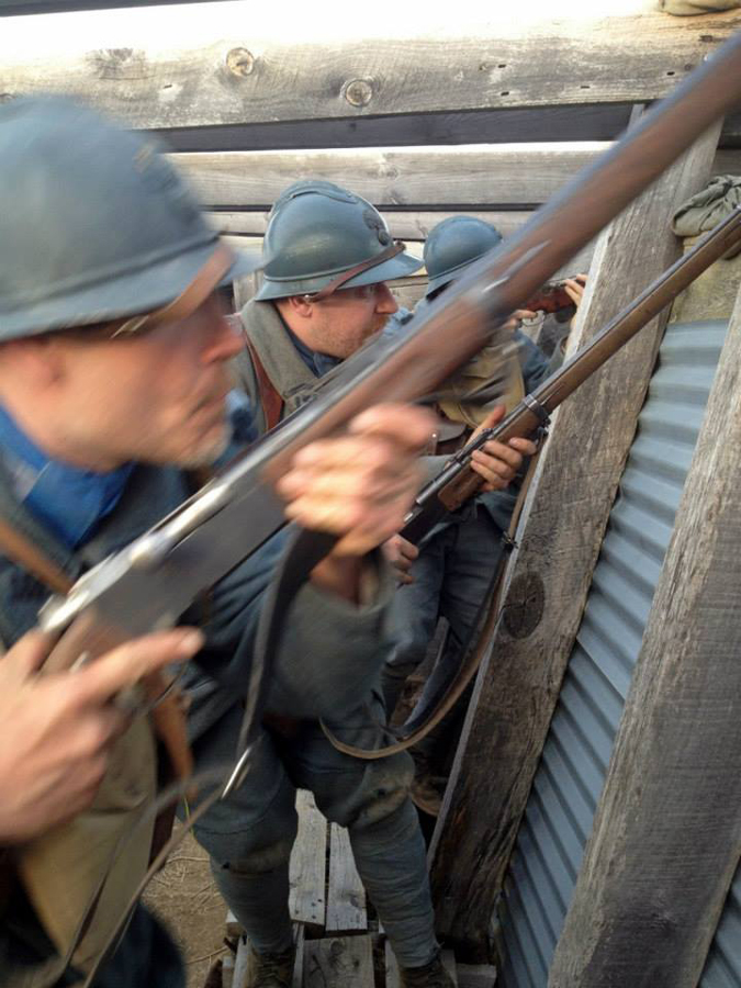 Manning the fire-step as a German infantry attack advances on the Allied lines, April 2014.