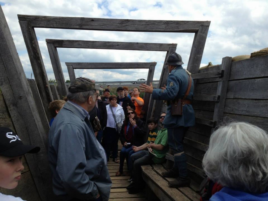 Lt. Cartier speaks to the public during a guided tour at AHEC 2014.