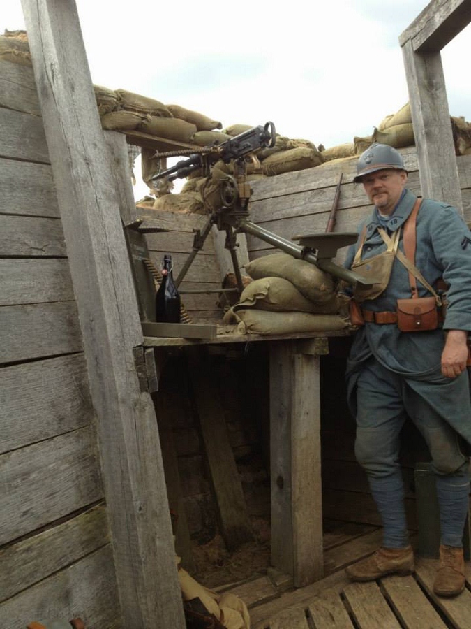 Cpl. Le Clerc of the 18e RI beside a Hotchkiss MG, AHEC 2014