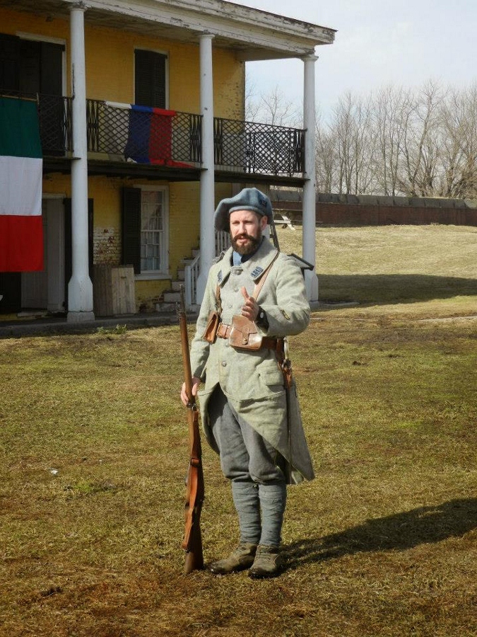 Sgt. Contamine drills the men, Fort Mifflin, March 2014