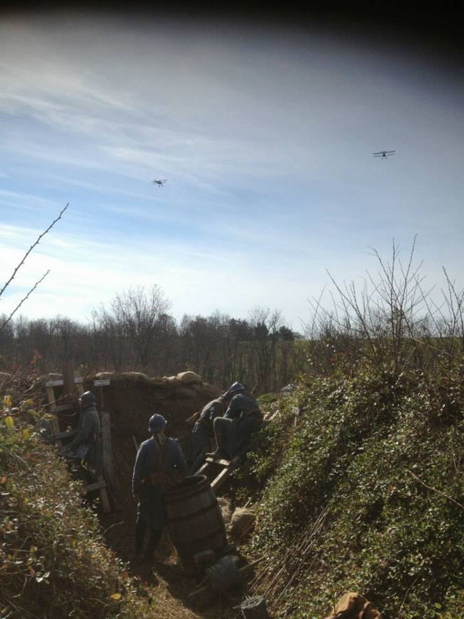 Planes fly over the French lines, November 2014