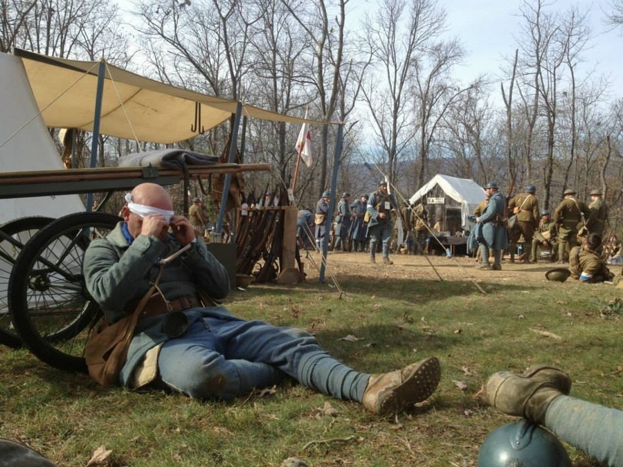 Sdt. Bodin awaits care at the Canadian field hospital, November 2014