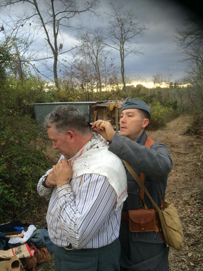 Sdt. Bois gives Croissant a haircut, November 2014