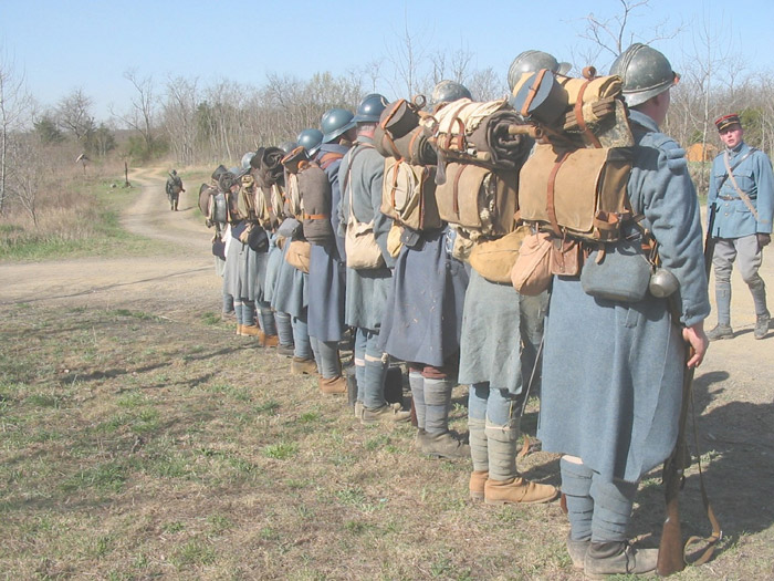 Lt. Matt Williamson inspects the troops at morning formation, April 2005.