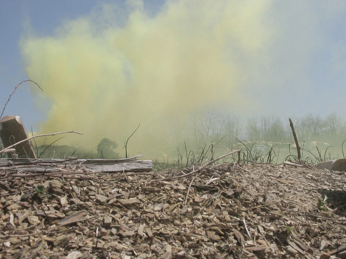The Germans use gas to disrupt our attack on their lines, April 2005.