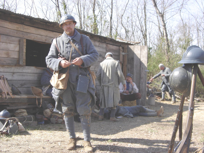 Sdt. Emmenegger with the unit in the rear, April 2005.