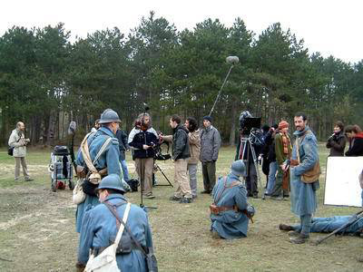 The Poilu de la Marne on the film set for 