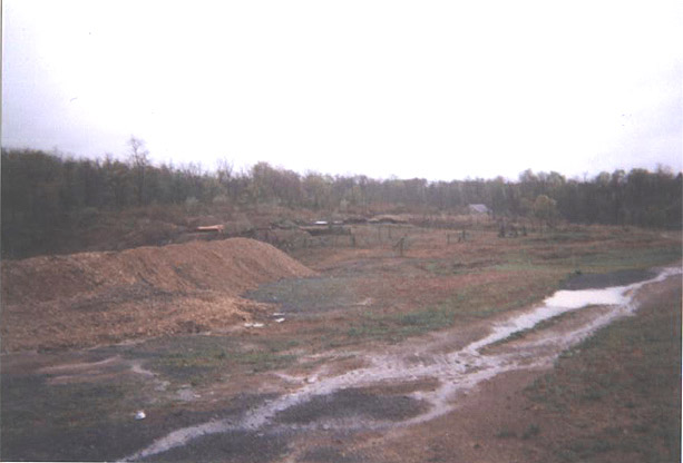 A small stream forms in the battlefield, April 2006.