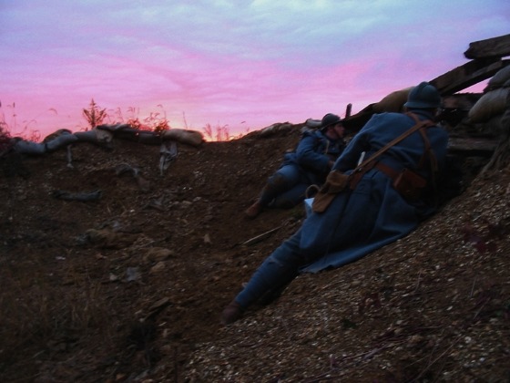 Soldats of the 18th RI on vigil for the enemy, Battle of the Somme event, October 2006.