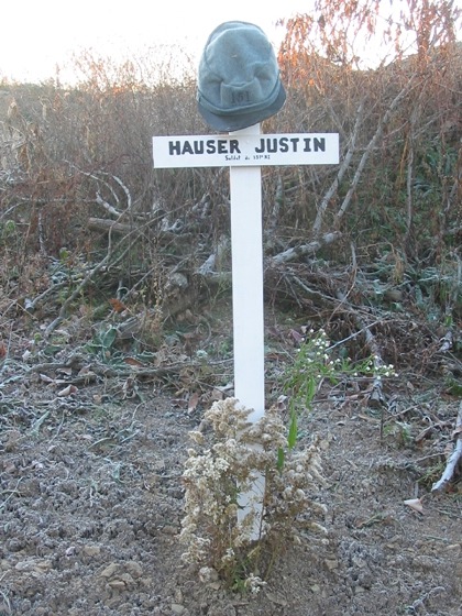 A memorial to our dear friend Sdt. Justin Hauser (Justin Hoover), erected in November 2006.