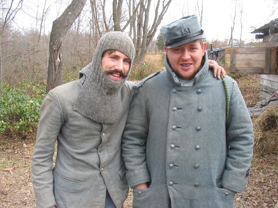 Sgt. Contamine and Cpl. Picard bear their wine-stained teeth in this happiest of moments...the end of the event, November 2006.