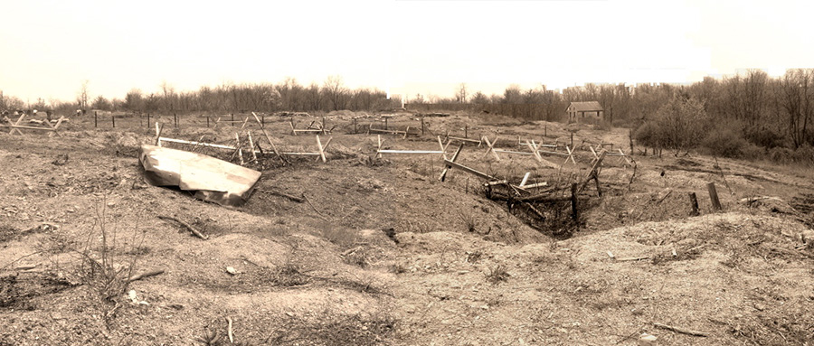 Panoramic of the French sector at Neuville, April 2008.