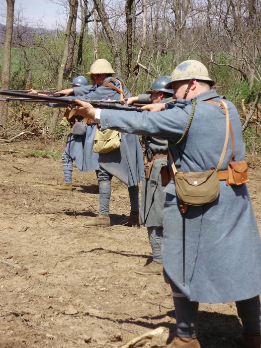 French composite company conducting bayonet drill, 