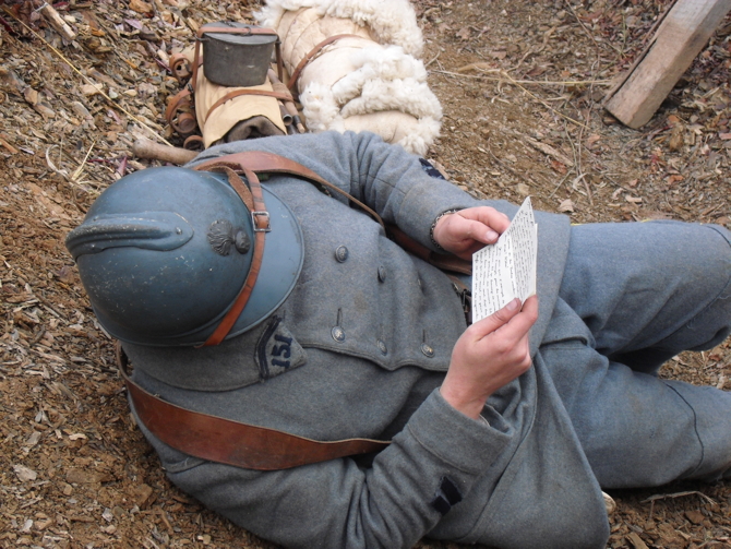 Cpl. Picard reading a letter from home, Nov. 2010.