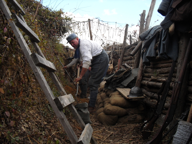 Revetting the trench walls, Nov. 2010.