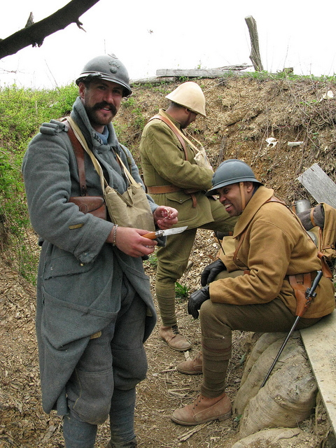 Sgt. Contamine relates an amusing tale to les amis, November 2010.