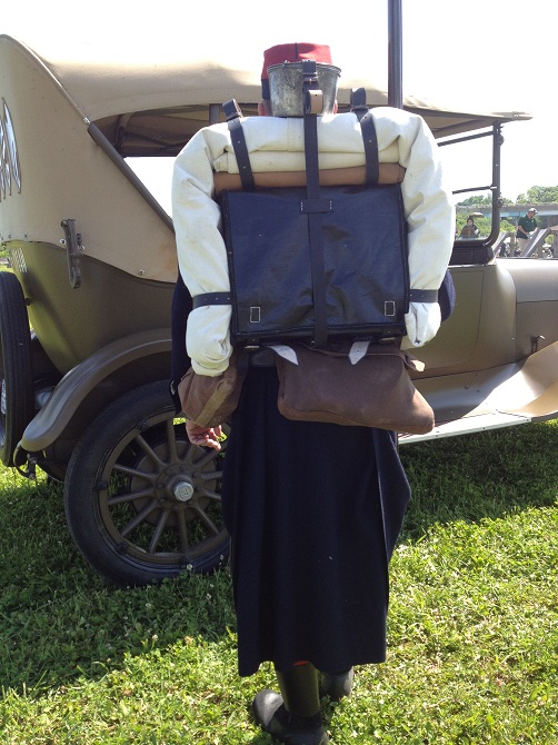 Sdt. Vichey displays his pack, Army Heritage Days at AHEC, PA, May 2012.