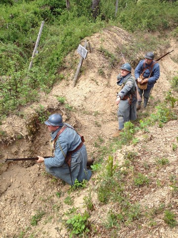Training instructors clearing a trench with grenades, April 2012.