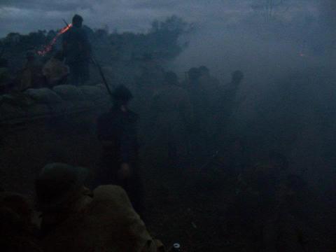 Dusk raid on German trench, April 2012.