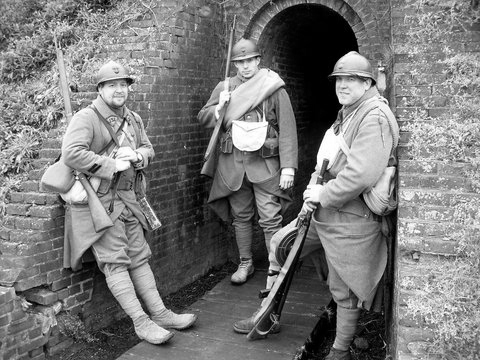 Cpl. Picard and Sdts. Nicholas and Croissant, Fort Mifflin, March 2012.