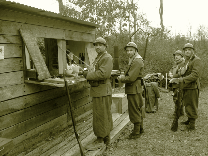 A group of our friends in the 3rd RMZT making purchases at the French company co-op shop, Nov. 2012.