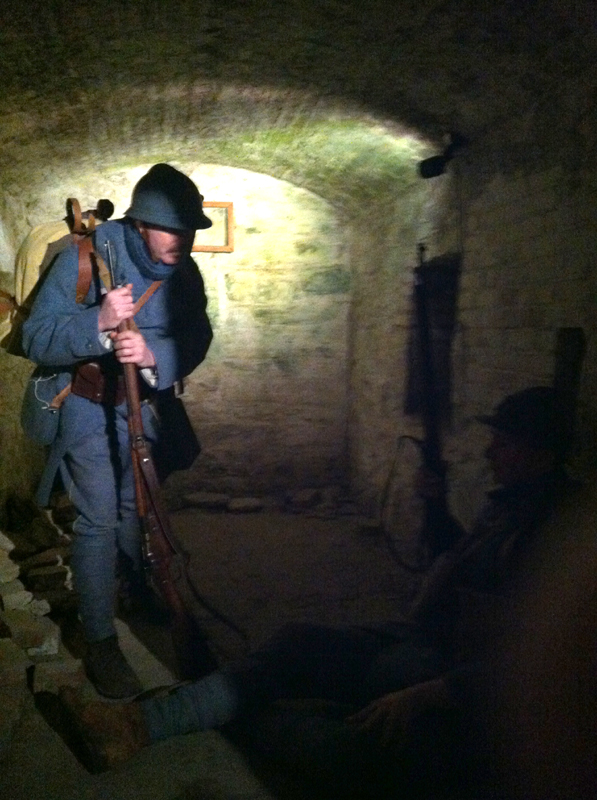 Sdt. Rouland in a subterranean passage at Fort Mifflin, March 2013.