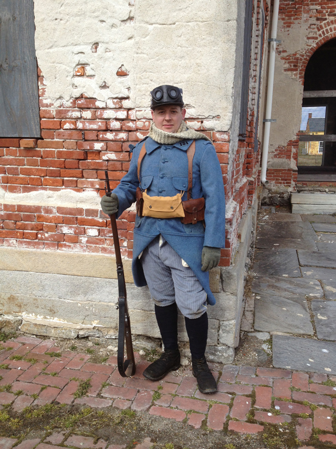 Cpl. Picard in 1915 kit. Fort Mifflin, March 2013.