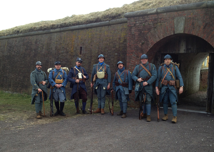 The 151 showing the evolution of the French infantry kit bteween 1915 and 1918. Fort Mifflin, March 2013.