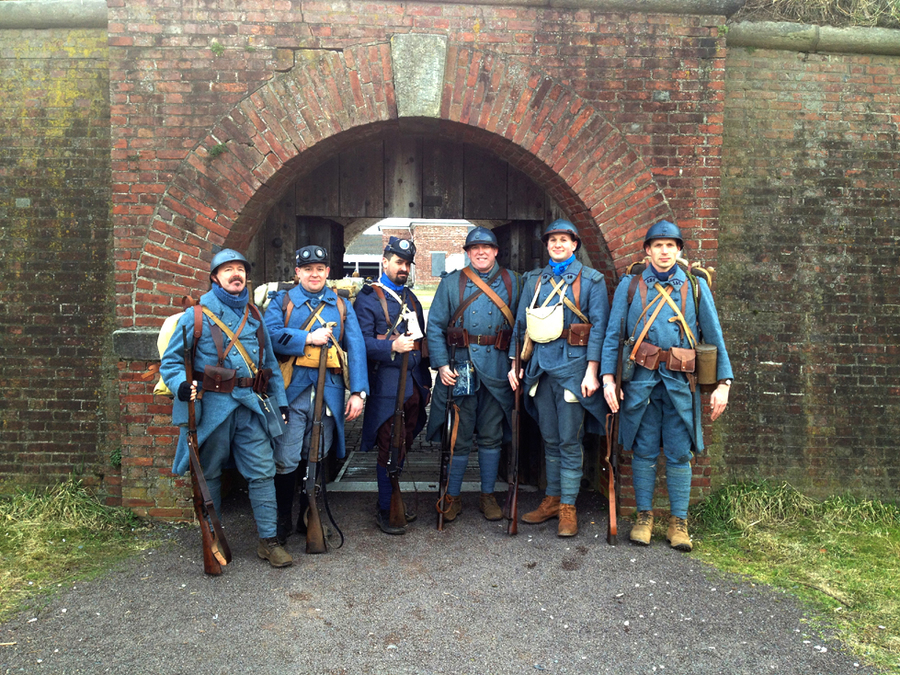 The 151 showing the evolution of the French infantry kit bteween 1915 and 1918. Fort Mifflin, March 2013.