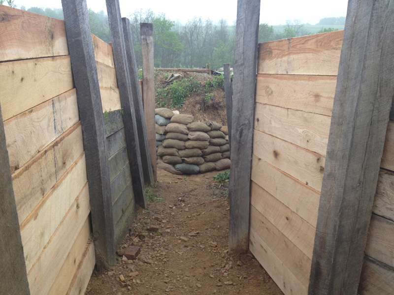 A repaired trench wall. French company work weekend. Newville, September 2013.