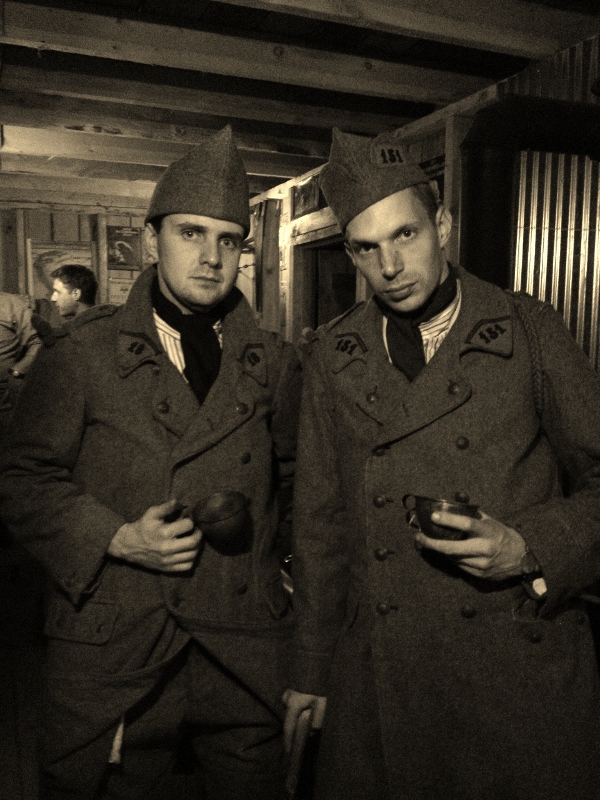 Sdt. Larue and Sdt. Nicolas hanging out in the Canadian 42nd Black Watch bunker. Newville, November 2013.