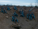 The 151e deployed in the large mine crater at dusk, awaiting attack orders, November 2014.