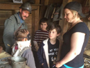 Letting kids try on gas masks at AHEC, 2014.