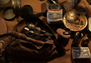 A display of original personal items of the soldier, Fort Mifflin 2015.